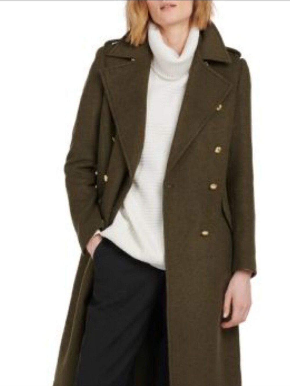 Barbour Inverraray Wool Coat in Olive Green Size 14